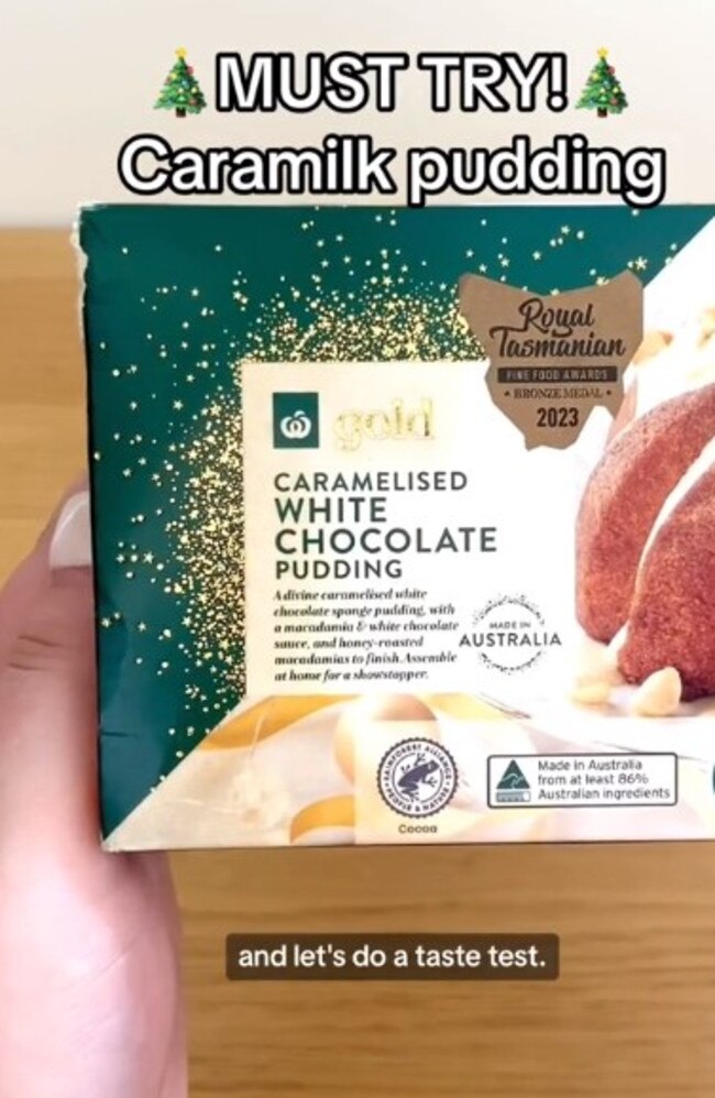 Woolworths have released a new pudding. Picture: TikTok