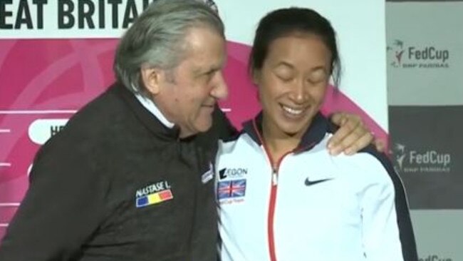 Nastase makes inappropriate remarks to Britain's Fed Cup captain.