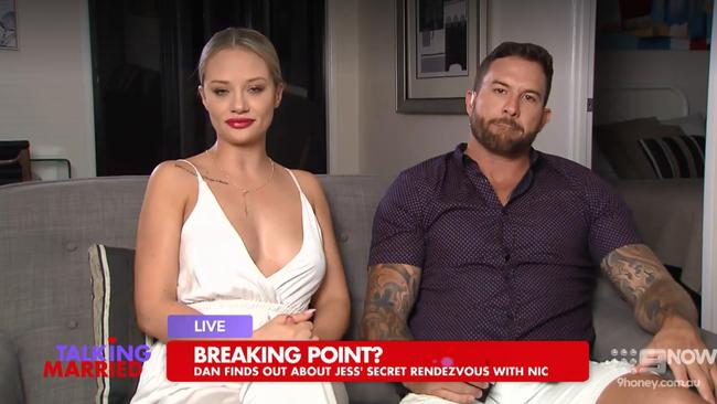 Before: MAFS stars Jessika and Dan on ‘Talking Married’.