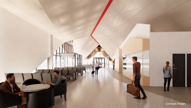 internal artist impressions of the Spirit of Tasmania ferry terminal in Geelong