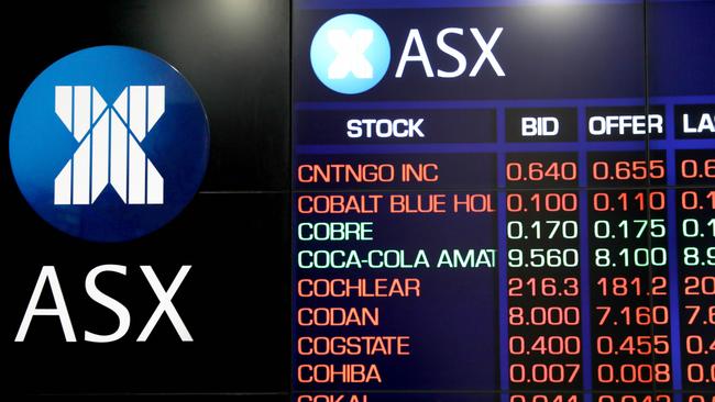 SYDNEY, AUSTRALIA - NewsWire Photos JULY 6: The screens pictured around 4pm in the public area at the Australian Stock Exchange, Bridge Street, Sydney.Picture by Damian Shaw