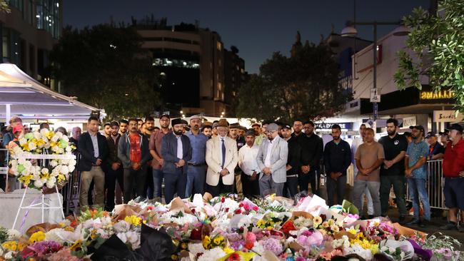 Ahmadiyya Muslim Community in an evening vigil for security guard Faraz Tahir who died in the Bondi Junction massacre. Jane Dempster/The Daily Telegraph.