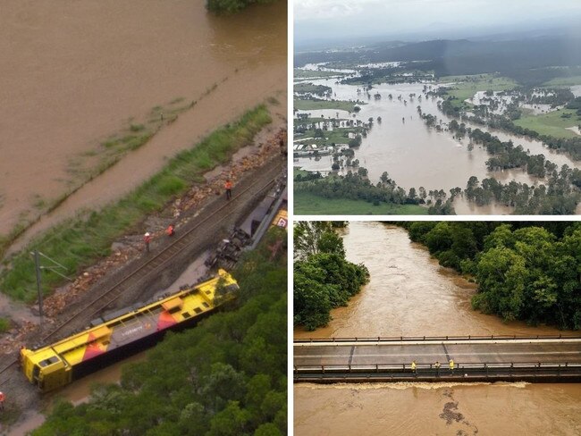 Flood chaos: Train derailed, motorists dead and missing, Brisbane and Gold Coast next