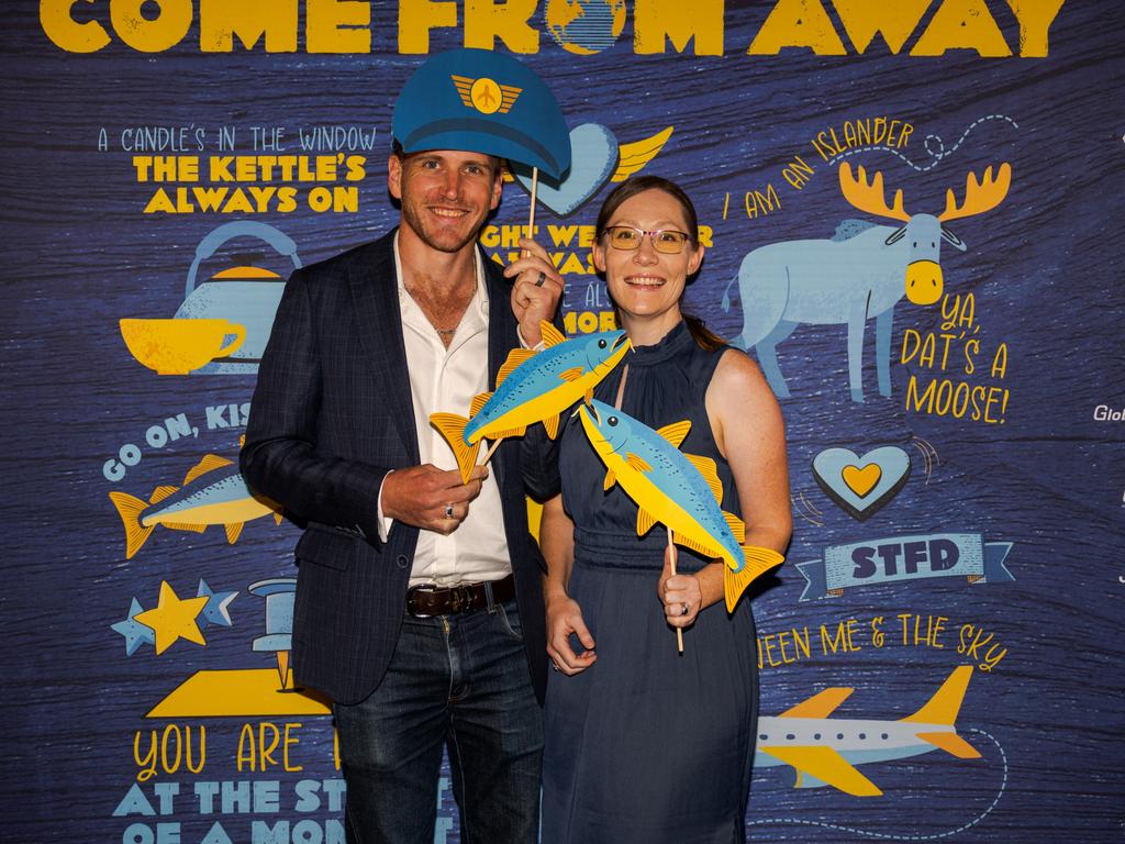 Paul and Lisa Humberdross at the opening night function for The Empire's Come From Away at The Rock, Friday, March 14, 2025. Picture: Hey Media