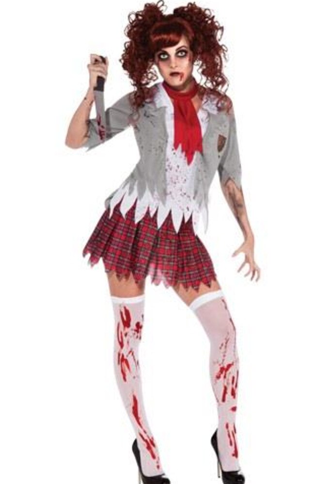 Zombie school girl Halloween costume.