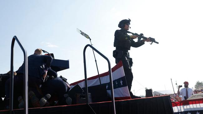 Secret Service officers after the assassination attempt. Picture: Anna Moneymaker/Getty Images/AFP.