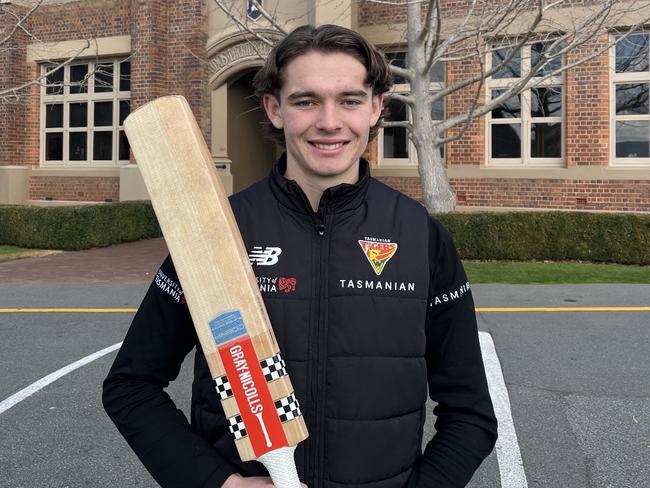 Launceston teenager, Aidan O'Connor has signed a local rookie contract with the Tasmanian Tigers for the coming summer. Picture: Cricket Tasmania