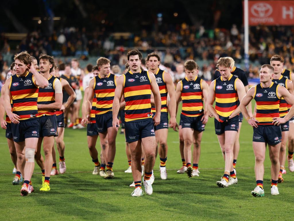 Adelaide conceded 13 unanswered goals. Picture: James Elsby/AFL Photos