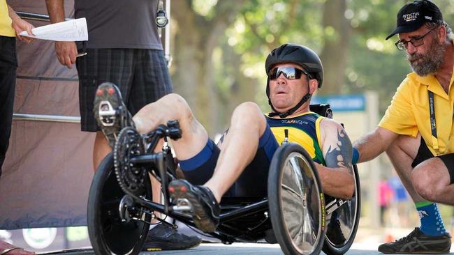 Peter Rudland won two gold medals competing on a recumbent bike at the 2017 Invictus Games as the Australian captain.