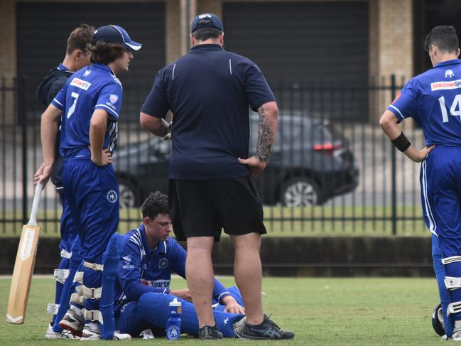 Bankstown enjoys a breather at drinks. Picture: Sean Teuma