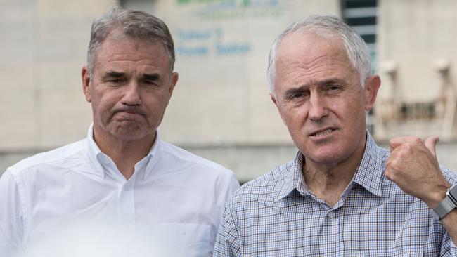 Snowy Hydro CEO Paul Broad and Prime Minister Malcolm Turnball. Picture: Andrew Taylor