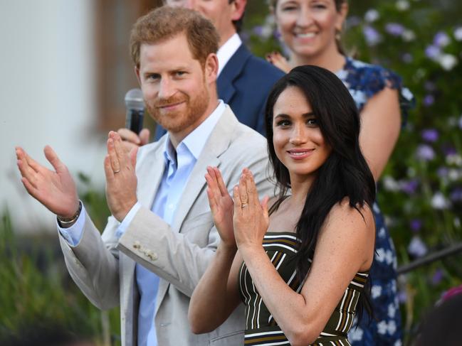 CAPE TOWN, SOUTH AFRICA - SEPTEMBER 24: Prince Harry, Duke of Sussex and Meghan, Duchess of Sussex attend a reception for young people, community and civil society leaders at the Residence of the British High Commissioner, during the royal tour of South Africa on September 24, 2019 in Cape Town, South Africa. (Photo by Facundo Arrizabalaga - Pool/Getty Images)