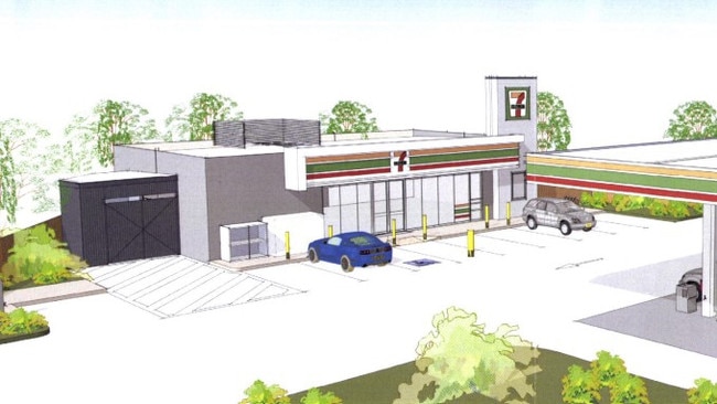 Artist’s impression of the proposed Gympie 7-Eleven on Exhibition Road.