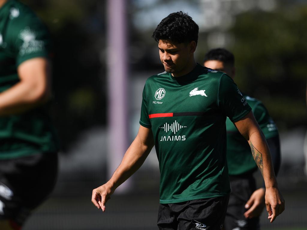 Jaxson Paulo at the South Sydney Rabbitohs Monday morning training session