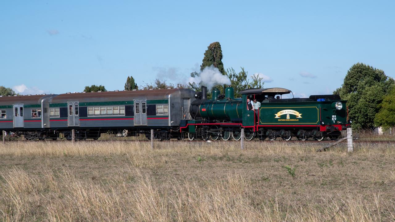 The "Pride of Toowoomba" takes it's first journey from Drayton Station to Wyreema. Saturday May 18th, 2024 Picture: Bev Lacey