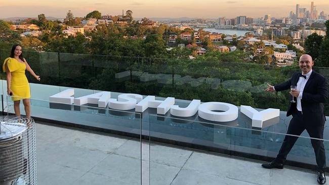 Joy Crossingham and Jeremy Stephens at their $6m rental home. Picture: Instagram