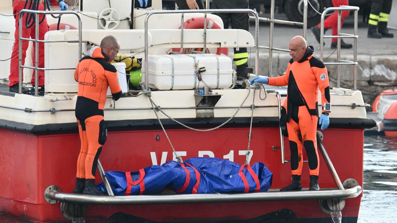 Divers spent days trying to locate the bodies of seven within the sunken Bayesian superyacht. Picture: Alberto PIZZOLI / AFP.