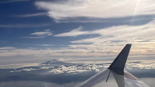 HALO test flight over Sicily with a view of Mount Etna before the expedition took off for Australia. Photo: Linda Ort/MPIC