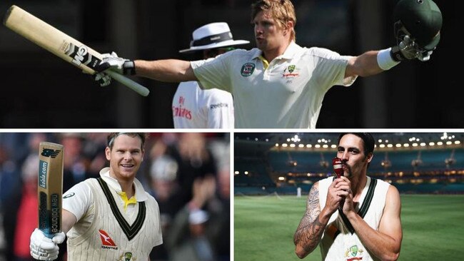 Clockwise: Shane Watson (top), Mitchell Johnson and Steve Smith all make Crash’s Australian Team of the Decade.