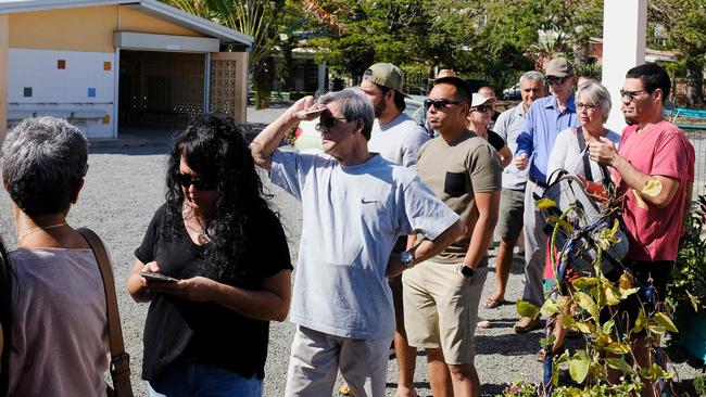 People line up to cast their ballots for or against the independence of New Caledonia. Picture: AFP