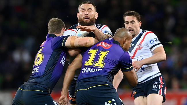 Jared Waerea-Hargreaves set the tone for the Roosters. Picture: Getty Images