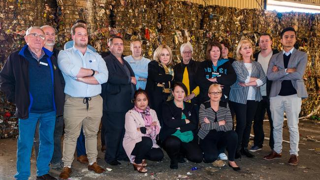 Councillors from Playford and Salisbury unite to express their displeasure over the 40% increase in the solid waste levy. Picture: Supplied