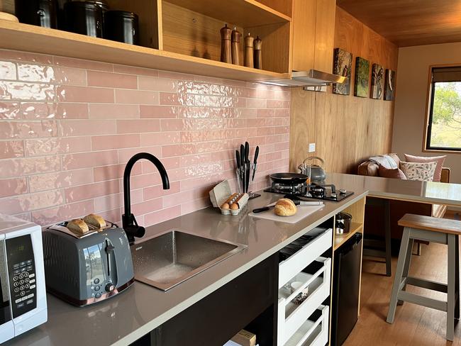 Inside one of the luxury, off-grid eco pods. Picture: Supplied.
