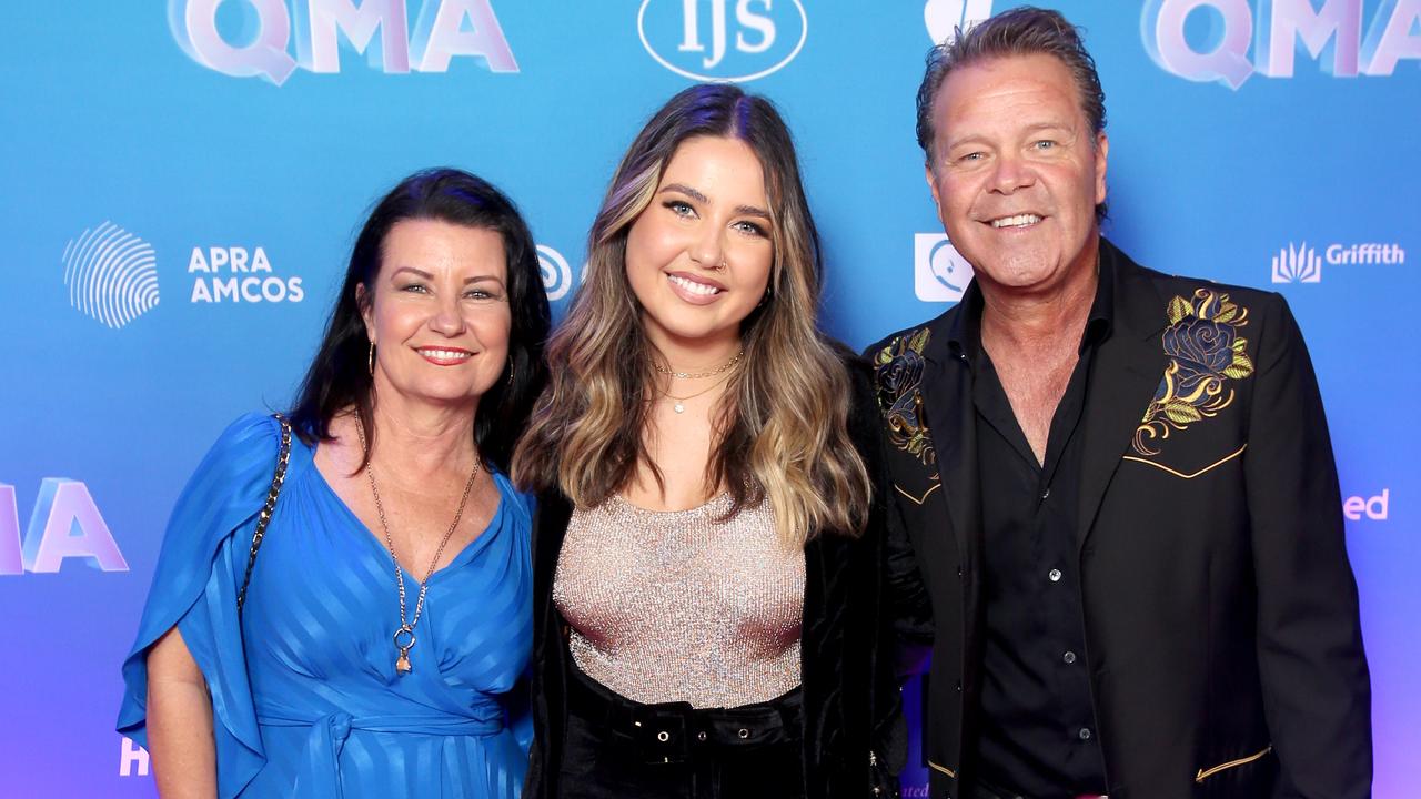 Laurel Edwards, Jem Cassar-Daley, Troy Cassar-Daley, at the 2022 Queensland Music Awards red carpet, Fortitude Music Hall., Tuesday 29 March 2022. Photo: Steve Pohlner