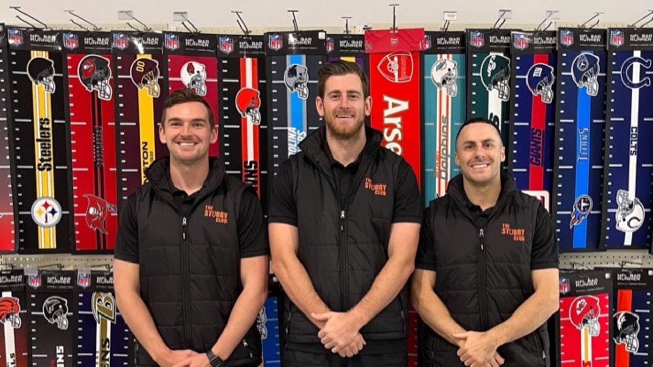 Friends of 12 years, Dean, Dylan and Jon, have turned their passion for sports into a business generating $2.3m in revenue. Picture: Supplied