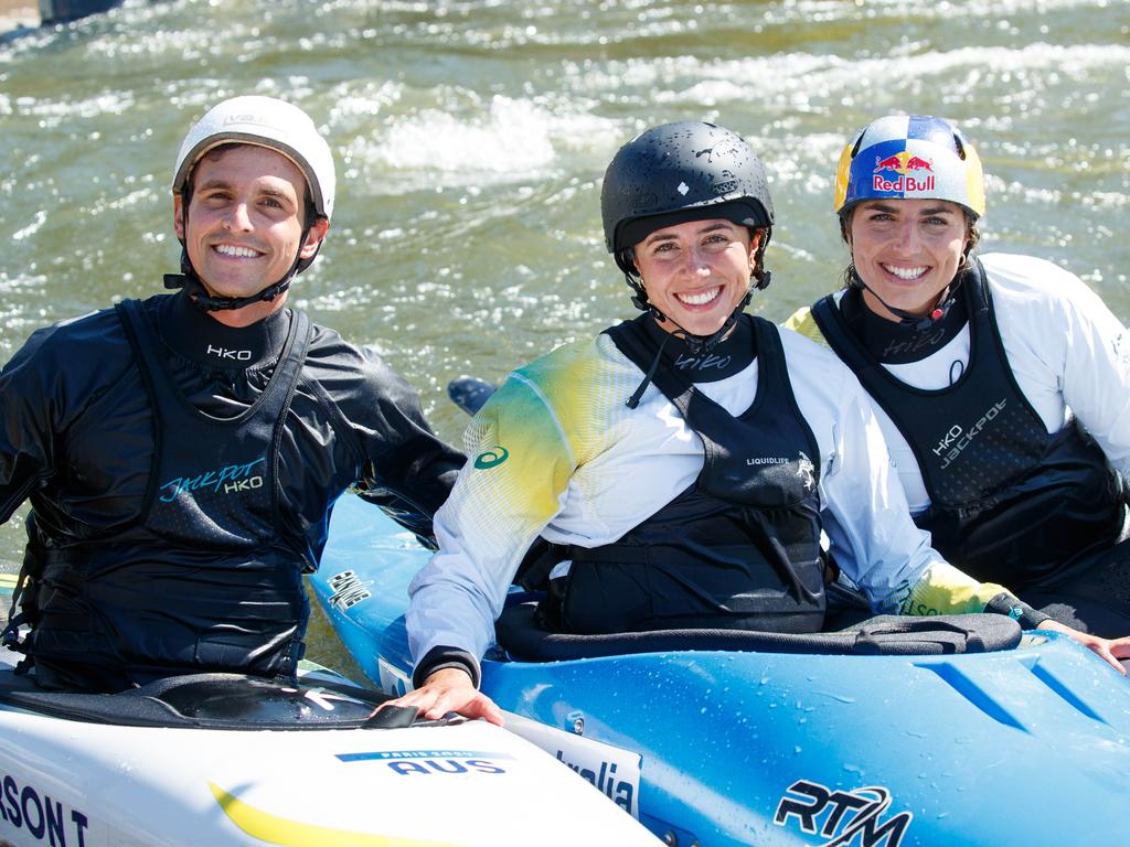 The Fox sisters appeared alongside Olympian Tim Anderson at Penrith Whitewater Stadium. Picture: NewsWire / Max Mason-Hubers