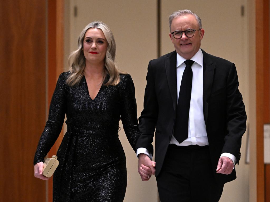 Prime Minister Anthony Albanese and partner Jodie Haydon. Picture: Tracey Nearmy/Getty Images