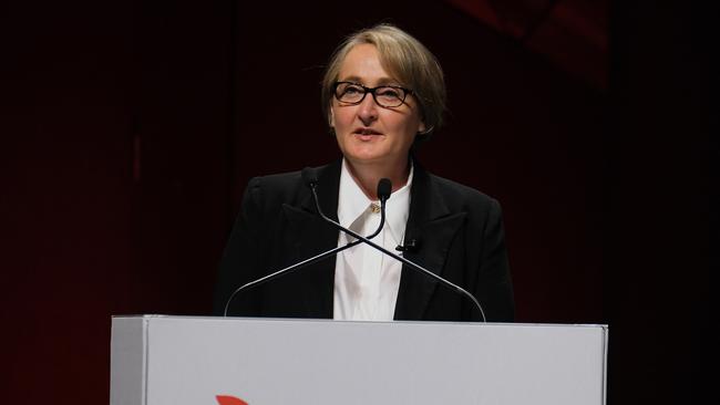 Qantas CEO Vanessa Hudson at the airline’s annual shareholder meeting in Melbourne. Picture: Luis Ascui/NCA NewsWire