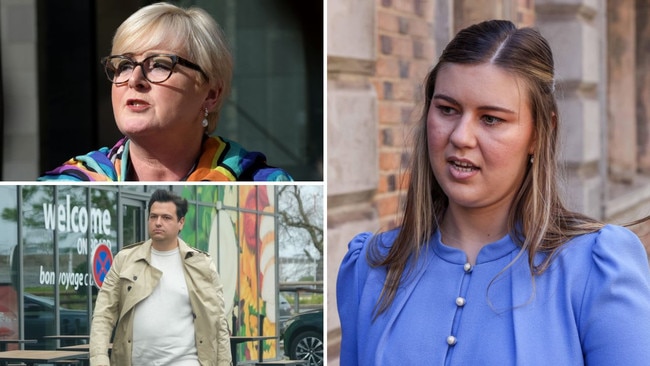 Liberal senator Linda Reynolds, top left; David Sharaz, bottom left; and Brittany Higgins.