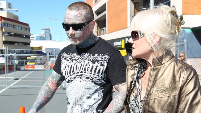 Bronson Ellery and his mum Suzi walk from the Southport watch-house after a court appearance