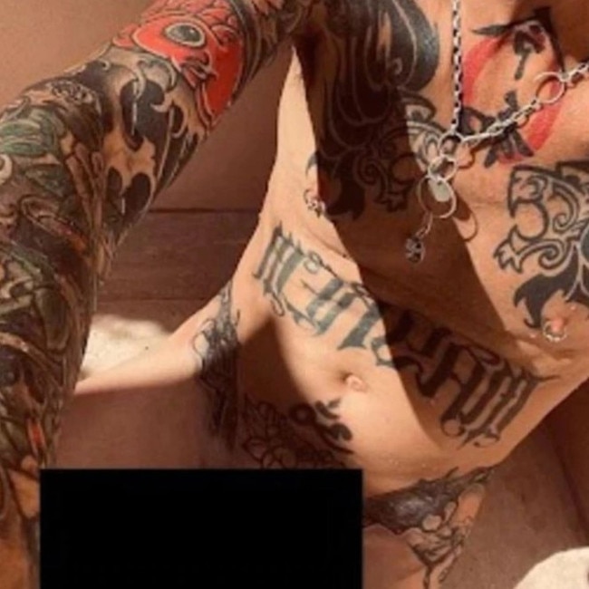 Tommy Lee’s full-frontal nude Instagram photo (we’ve added the black bar). Picture: Tommy Lee/Instagram