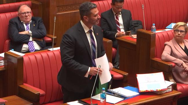 Kyan Maher speaking before the Euthanasia Bill was voted on in the South Australian Upper House.