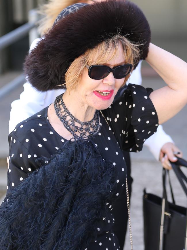 Reg Grundy’s daughter Viola La Valette leaves court. Picture: John Grainger