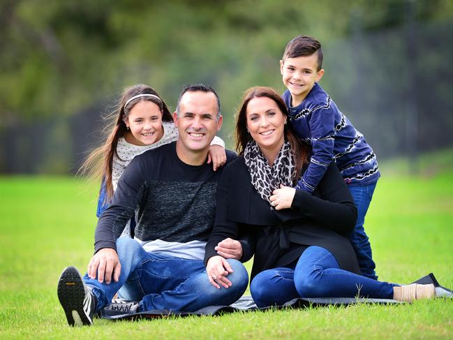 MUST HOLD FOR BUDGET 2017 - Traditional family of four. Victoria and Mark Mancuso with their two children, Diesel, 5 and Avaya, 7 years old. Picture : Nicki Connolly