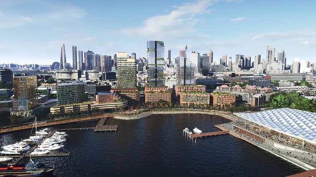 Aerial view of the existing Sydney Fish Market site at Blackwattle Bay.