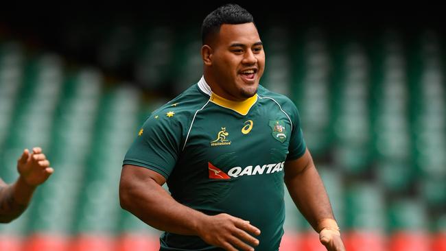 Taniela Tupou during a Wallabies camp in Wales.