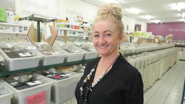 Helen Gibson, who owns health food shop Helen’s Heavenly Bulk Foods, says parking in Burleigh is a nightmare. Picture: Richard Gosling