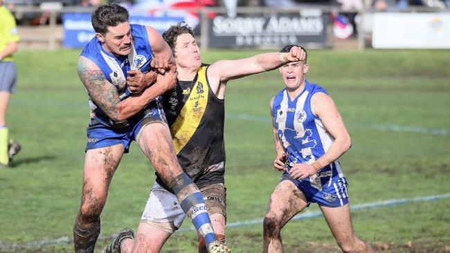 Nuriootpa playing coach Nick Madden in action. Picture: Peter Argent