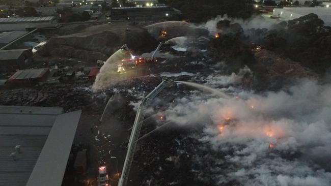 A picture captured by the MFB drone as it hovered above the Coolaroo site. Picture: MFB