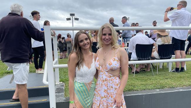 Megan Moore and Rene Weinbeck at Cairns Cup Carnival on Saturday. Picture: Andreas Nicola