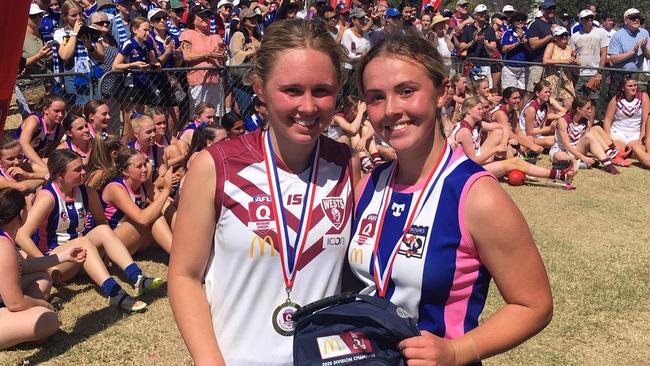 Ava Seton from Wests Juniors and Rose Collins of Mt Gravatt were joint players of the year in the girls under 17s.