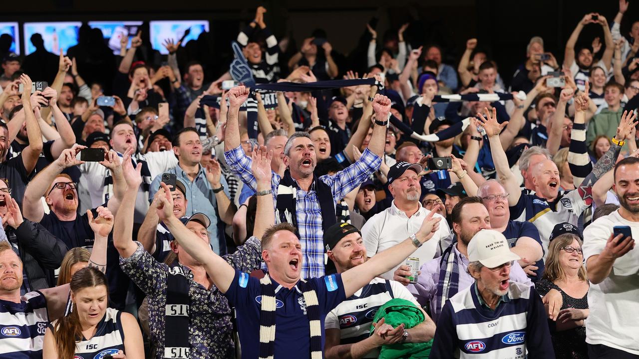 A massive crowd is expected at the MCG on Saturday to cheer on the Cats. Photo by Sarah Reed/AFL Photos via Getty Images.