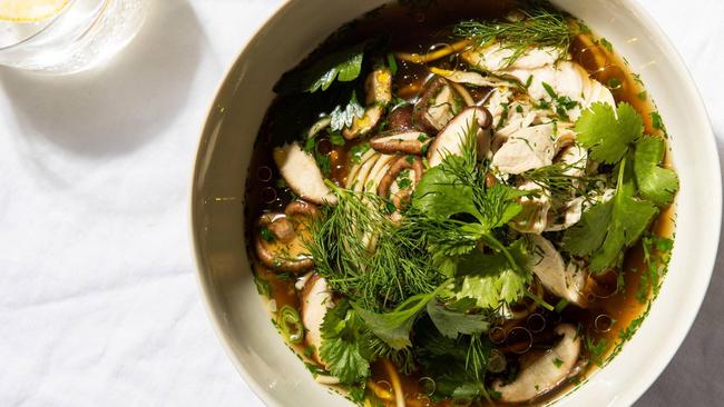 Umami-rich chicken noodle soup. Picture: Nikki To