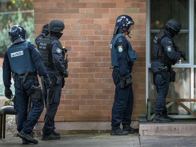 Operation Amarok officers in Sydney’s east. Picture: Julian Andrews