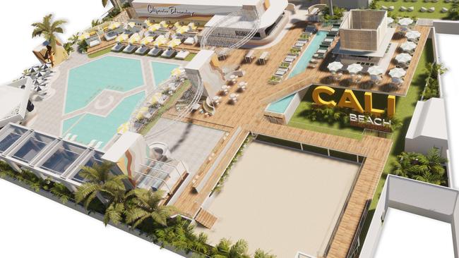 The Artesian Hospitality venue will have space for 2000 people and include beach edge bars, swimming pool, pool bars, restaurants and more in a giant open-air lifestyle precinct