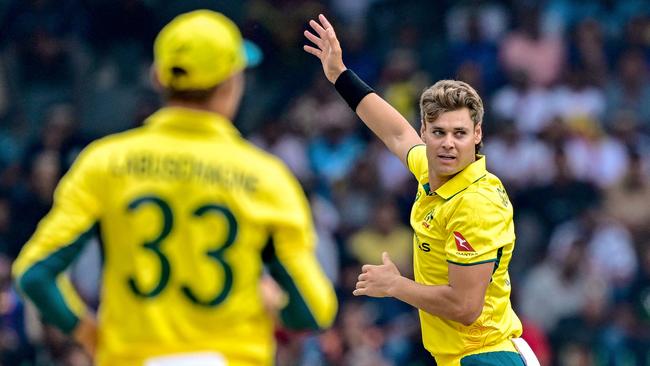 Spencer Johnson hopes to deliver more Mitchell Starc-like first overs. Picture: Ishara S. Kodikara / AFP